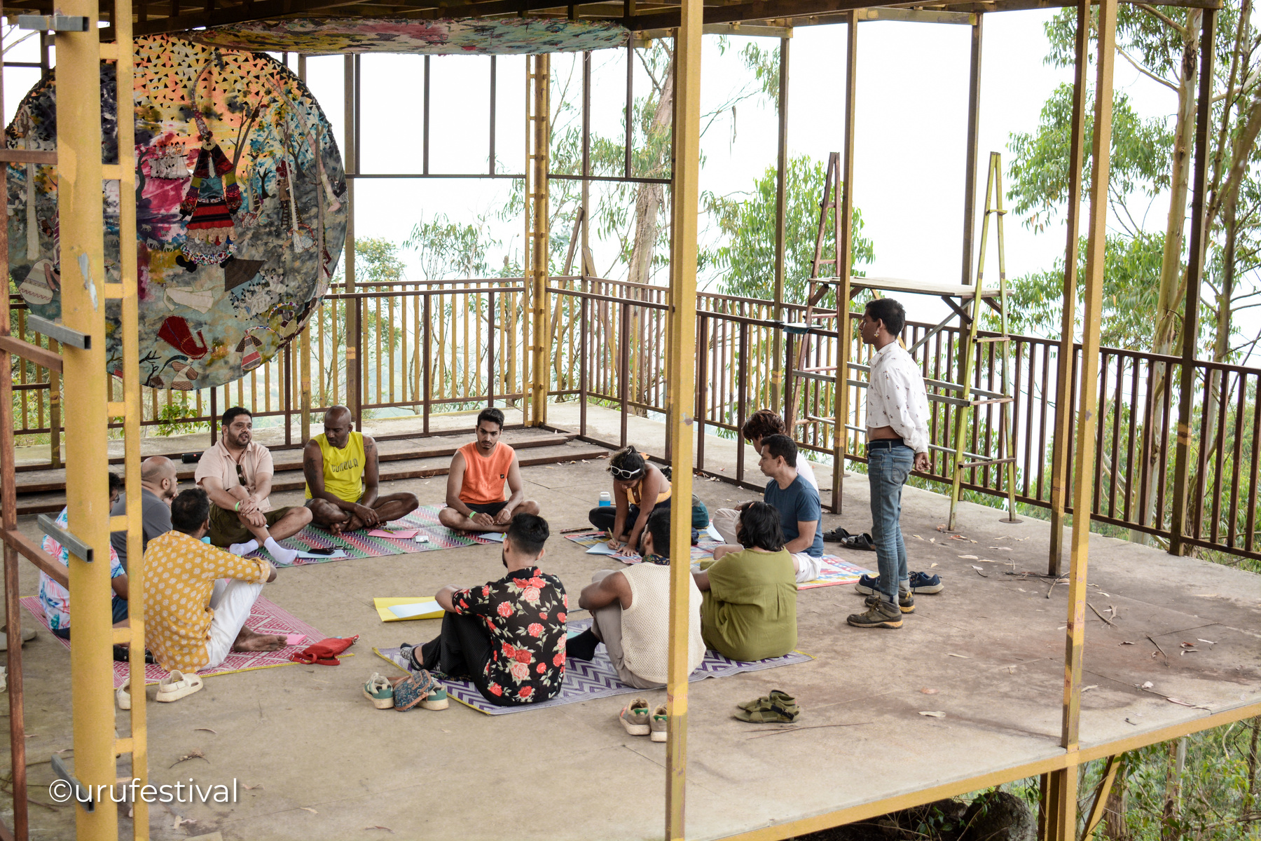 Artists and community at a Vrujen curated gathering